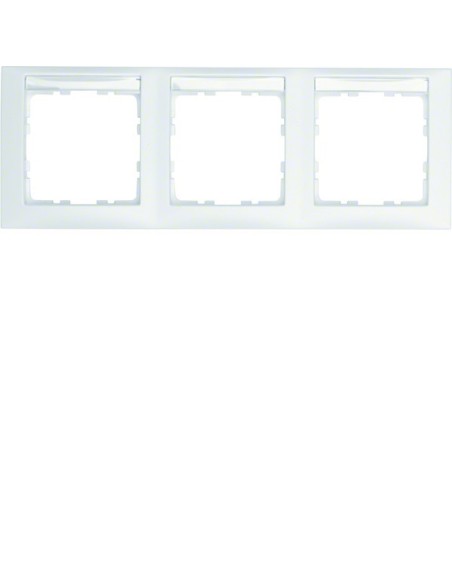 S.1 Ramka 3-krotna pozioma z polem opisowym, biały, mat 10239919 Berker Hager