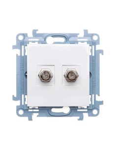 Simon 10 Gniazdo antenowe podwójne typu F biały CASF2.01/11