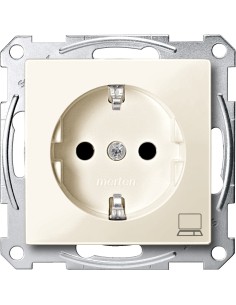 Gniazdo wtykowe SCHUKO z ozn. /komputer/ i przesłoną, b.śrub., B, P, Sys M MTN2350-0344