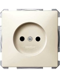 Merten System D Gniazdo pojedyncze b/u z przesłonami kremowy MTN2000-4044