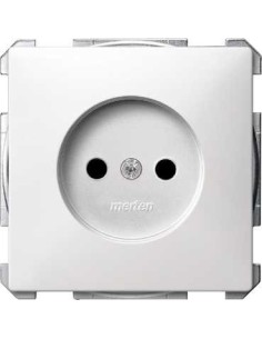 Merten System D Gniazdo pojedyncze b/u z przesłonami biały polarny MTN2000-4019