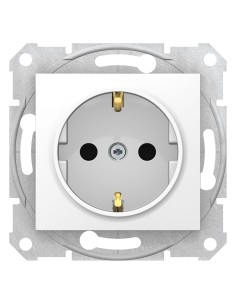 Sedna Gniazdo pojedyncze z/u SCHUKO z przesłonami (z. bezgwint) białe SDN3001721