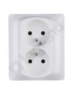 SISTENA LIFE Gniazdo podwójne z/u z przesłonami arctic 771038