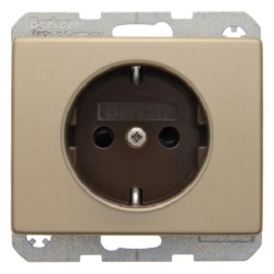 Arsys Gniazdo SCHUKO z podwyższoną ochroną styków, jasny brąz, metal 47340001 Berker Hager