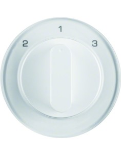 R.1/R.3 Płytka czołowa z pokrętłem do łącznika 3-pozycyjnego bez pozycji zerowej, biały, połysk 10842089 Berker Hager