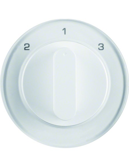 R.1/R.3 Płytka czołowa z pokrętłem do łącznika 3-pozycyjnego bez pozycji zerowej, biały, połysk 10842089 Berker Hager