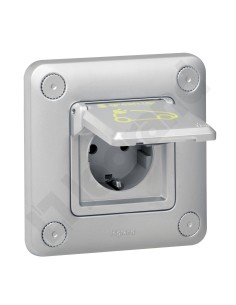 SOLIROC Gniazdo pojedyncze z/u Green'UP z klapką IP55/K10 077897