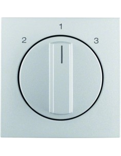 B.Kwadrat/B.7 Płytka czołowa z pokrętłem do łącznika 3-pozycyjnego bez pozycji zerowej, alu mat, lakierowany 10841404 Berker Hag