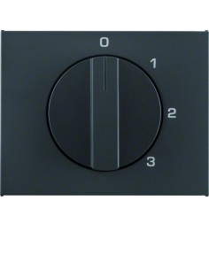 K.1 Płytka czołowa z pokrętłem do łącznika 3-pozycyjnego z pozycją zerową, antracyt mat, lakierowany 10877106 Berker Hager