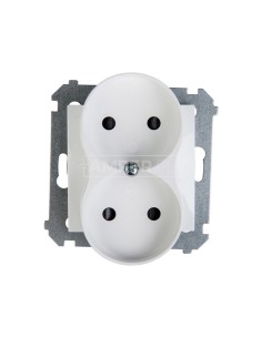 Simon 54 Gniazdo podwójne b/u 16A IP20 białe DG2MZ.01/11 2