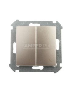 Simon 54 Łącznik schodowy podwójny złoty mat DW6/2.01/44