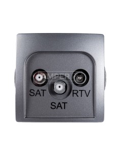 Simon Basic Gniazdo antenowe SAT/SAT/RTV końcowe stal inox BMZAR+SAT3.1-P2.01/21