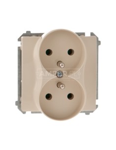 Simon Basic Gniazdo podwójne z/u 16A IP20 beżowe BMGZ2M.01/12
