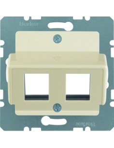 B.Kwadrat Płytka czołowa do gniazda modularnego Krone, kremowy 146402 Berker Hager