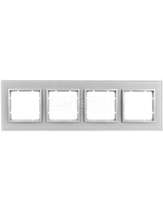Berker B.3/B.7 Glas Ramka poczwórna szklana aluminium 10146414