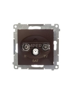 Simon 54 Gniazdo antenowe R/TV/SAT końcowe brąz mat DASK.01/46
