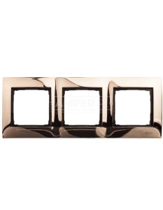 Simon 54 Premium Ramka potrójna metalowa złoto DR3/66