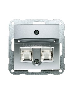 [WYCOFANY]Gniazdo komputerowe 2xRJ45 srebrny metalic RAL9006 22015819