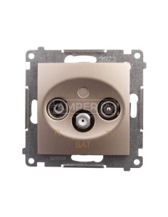 Simon 54 Gniazdo antenowe RD/TV/SAT końcowe złoty mat DASK.01/44