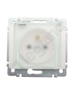 SISTENA LIFE Gniazdo bryzgoszczelne z/u IP44 z klapką arctic 775929