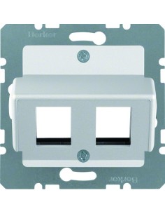 B.Kwadrat/B.7 Płytka czołowa do gniazda modularnego Krone, alu mat, lakierowany 14641404 Berker Hager