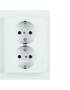K.1 Gniazdo podwójne SCHUKO komplet, biały 47537009 Berker Hager