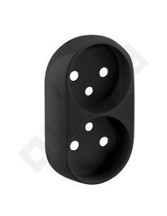 VALENA ALLURE Plakietka gniazda podwójnego 2x2p+z czarny 753998
