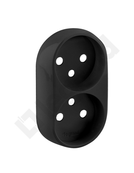 VALENA ALLURE Plakietka gniazda podwójnego 2x2p+z czarny 753998