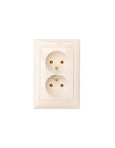 VALENA Gniazdo podwójne z/u 16A IP20 kremowe 774177