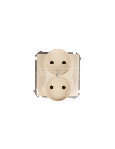 Simon Basic Gniazdo podwójne b/u 16A IP20 beżowe BMG2M.01/12