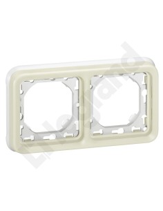 PLEXO55 Ramka podwójna pozioma biały / ecru 069694
