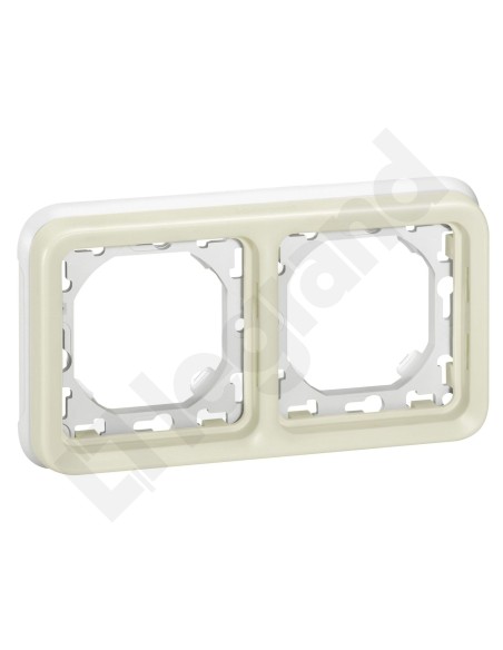 PLEXO55 Ramka podwójna pozioma biały / ecru 069694
