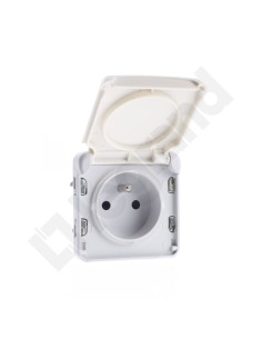 PLEXO55 Gniazdo pojedyncze z/u 16A z przesłonami białe 069622