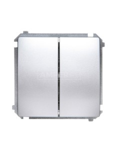 Simon Basic Łącznik świecznikowy z podświetleniem 10AX 250V zaciski śrubowe srebrny mat BMW5L.01/43