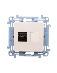 Simon 10 Gniazdo telefoniczne pojedyncze RJ12 kremowy CT1.01/41