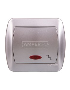 Simon Akord Łącznik schodowy z podświetleniem 10 AX, 250V zaciski śrubowe aluminium metalizowane AW6L/26 2