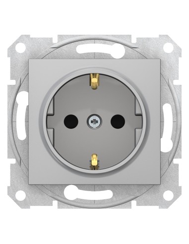 Sedna Gniazdo pojedyncze z/u SCHUKO z przesłonami (z. bezgwint.) alu SDN3001760