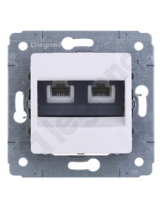 CARIVA Gniazdo telefoniczne podwójne RJ11 białe 773639