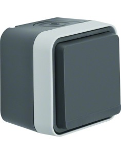 W.1 Gniazdo SCHUKO 2P+Z z pokrywą, kompletne, IP55, szary 47403515 Berker Hager