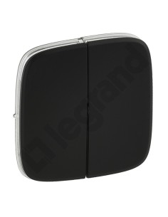 VALENA ALLURE Klawisz łącznika: schodowego podwójnego lub świecznikowego czarny 755028