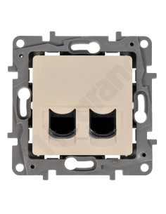 NILOE Gniazdo kremowy podwójne komputeroweRJ45 kat.6 UTP 664874