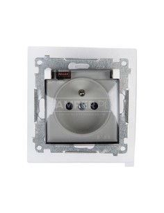 Simon 54 Gniazdo bryzgoszczelne z/u IP44 z klapką transparentną białe DGZ1BZ.01/11A