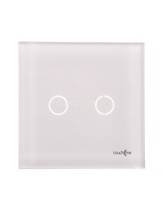 TouchMe Duży panel szklany, łącznik podwójny, biały TM702W