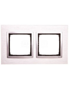 Simon 54 Nature Ramka podwójna metal INOX KLASYCZNY DRN2/77 2