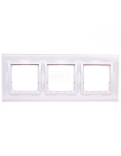 Simon 54 Nature Ramka potrójna szkło BIAŁA PERŁA DRN3/70