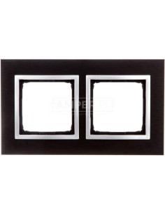 Simon 54 Nature Ramka podwójna metal INOX YIN DRN2/78