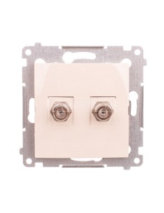 Simon 54 Gniazdo antenowe podwójne typu F kremowe DASF2.01/41