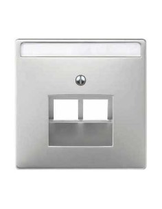 Merten System D Płytka centralna gniazda komputerowego podwójnego RJ45 stal szlachetna MTN292646