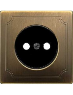 Płytka centralnamech. gniazda wtyk. b.uziem., przesł. mosiądz, Artec/Antique MTN2031-4143