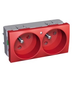 Altira Gniazdo podwójne z/u z lampką ROTOCLIP kodowane czerwone ALB45225